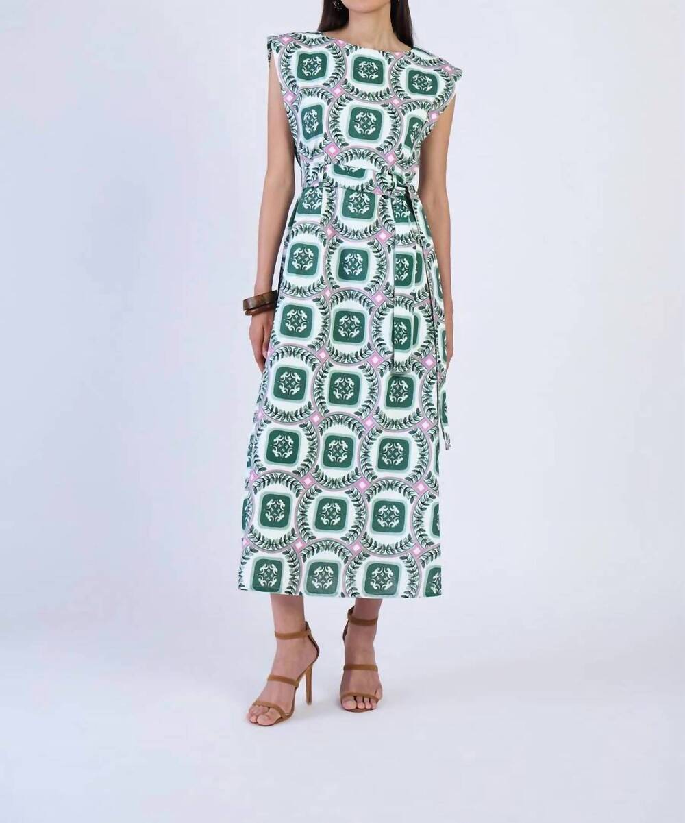 NEW BEYOND BY VERA perry midi dress in palermo emerald